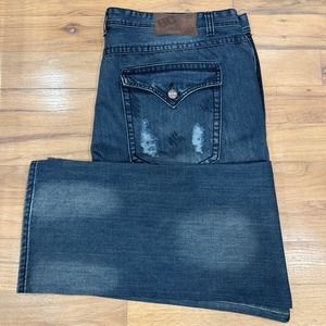 Men’s Blue Cult Denim Distressed Jeans Size 48‎